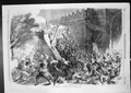 Original Old Antique Print Storming Delhi Cashmere Gate 1857 19th