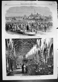 Antique Print Opening Punjaub Exhibition Arts Industry Lahore Building 1864