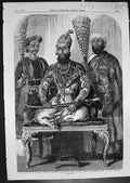 Old Print Eldest Son King Delhi His Treasurer Physician Palace Delhi 1857 19th