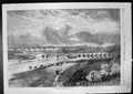 Original Old Antique Print View Preston Lancashire Town River Bridge 1862 19th