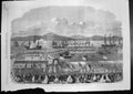 Original Old Antique Print Laying Foundation Stone Albert Harbour Greenock 1862