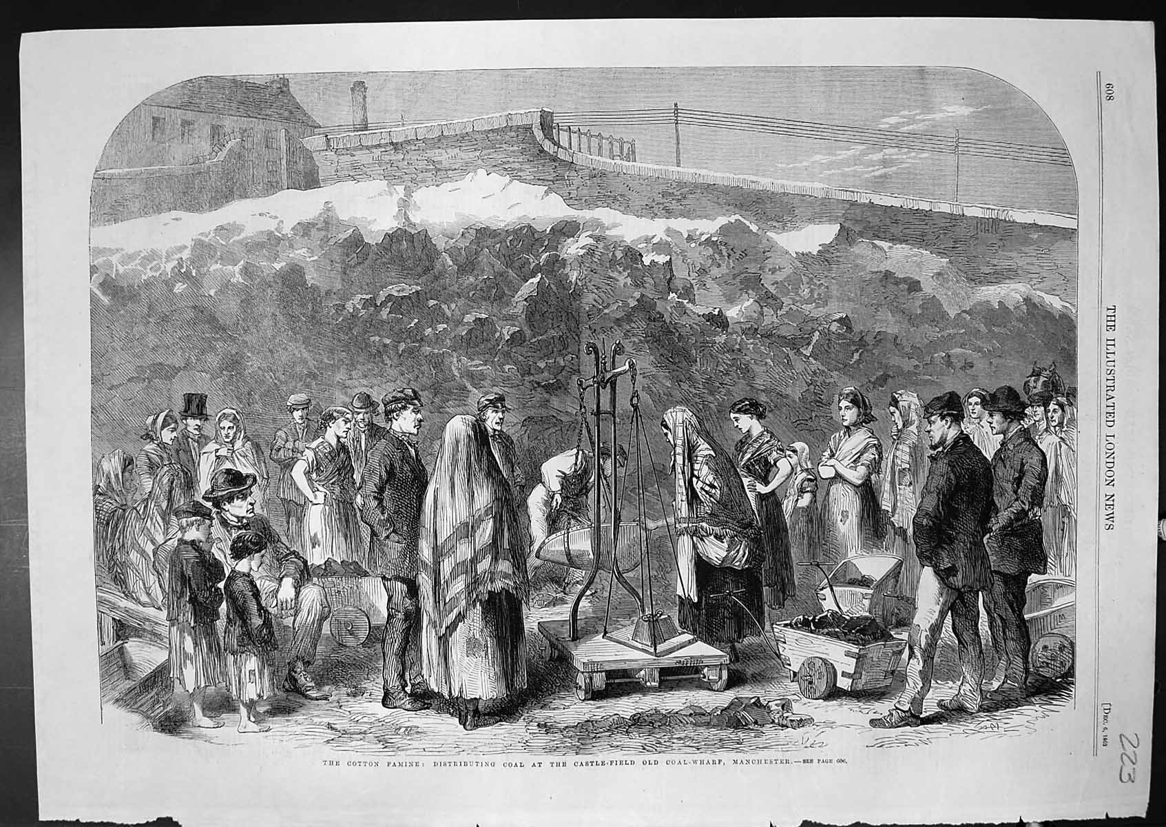 Old Cotton Famine Distributing Coal Castle Field Wharf Manchester 186 Victorian