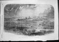 Original Old Antique Print Inundation Oxford Fields Flooded Cattle 1852 19th