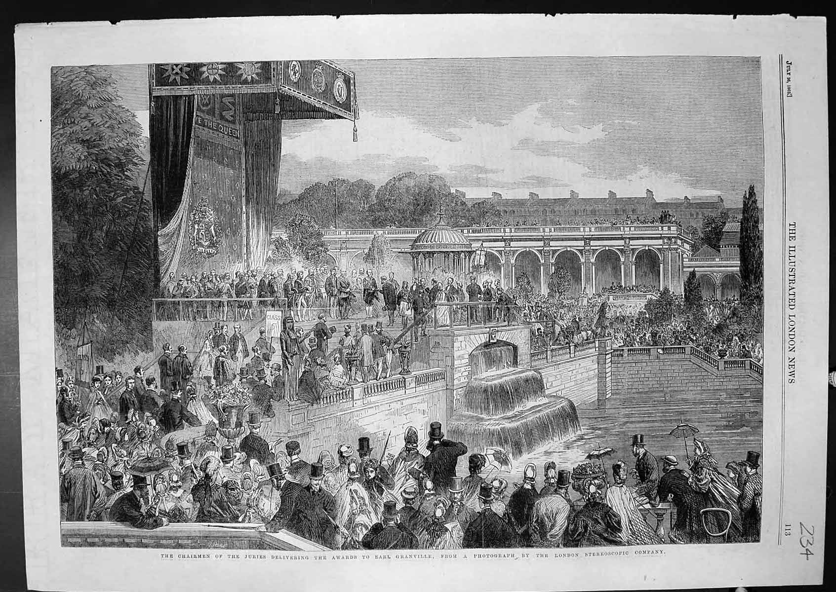 Old Antique Print Chairmen Juries Delivering Awards Earl Granville 1862 19th