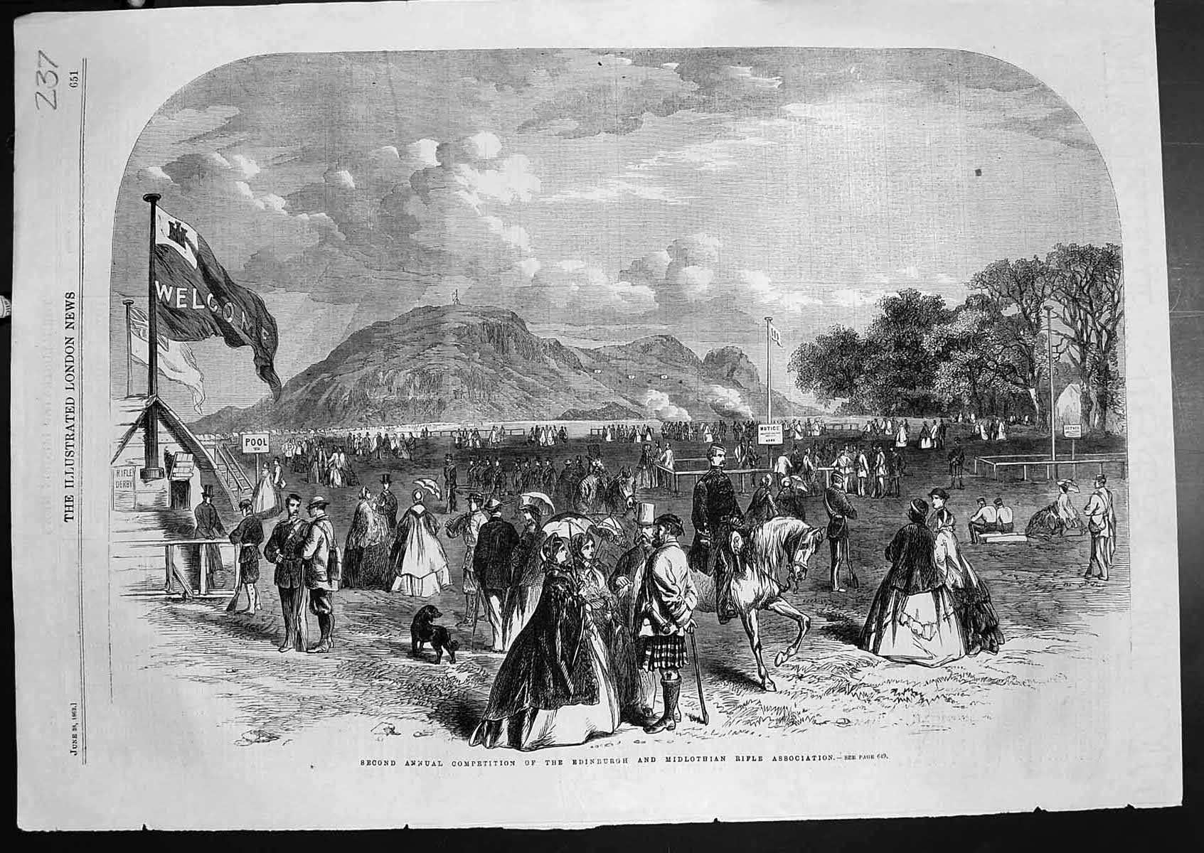 Old Print Second Annual Competition Edinburgh Midlothian Rifle Assoc 1862 19th