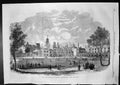 Original Old Antique Print Great Schools England Charterhouse From Green 1862