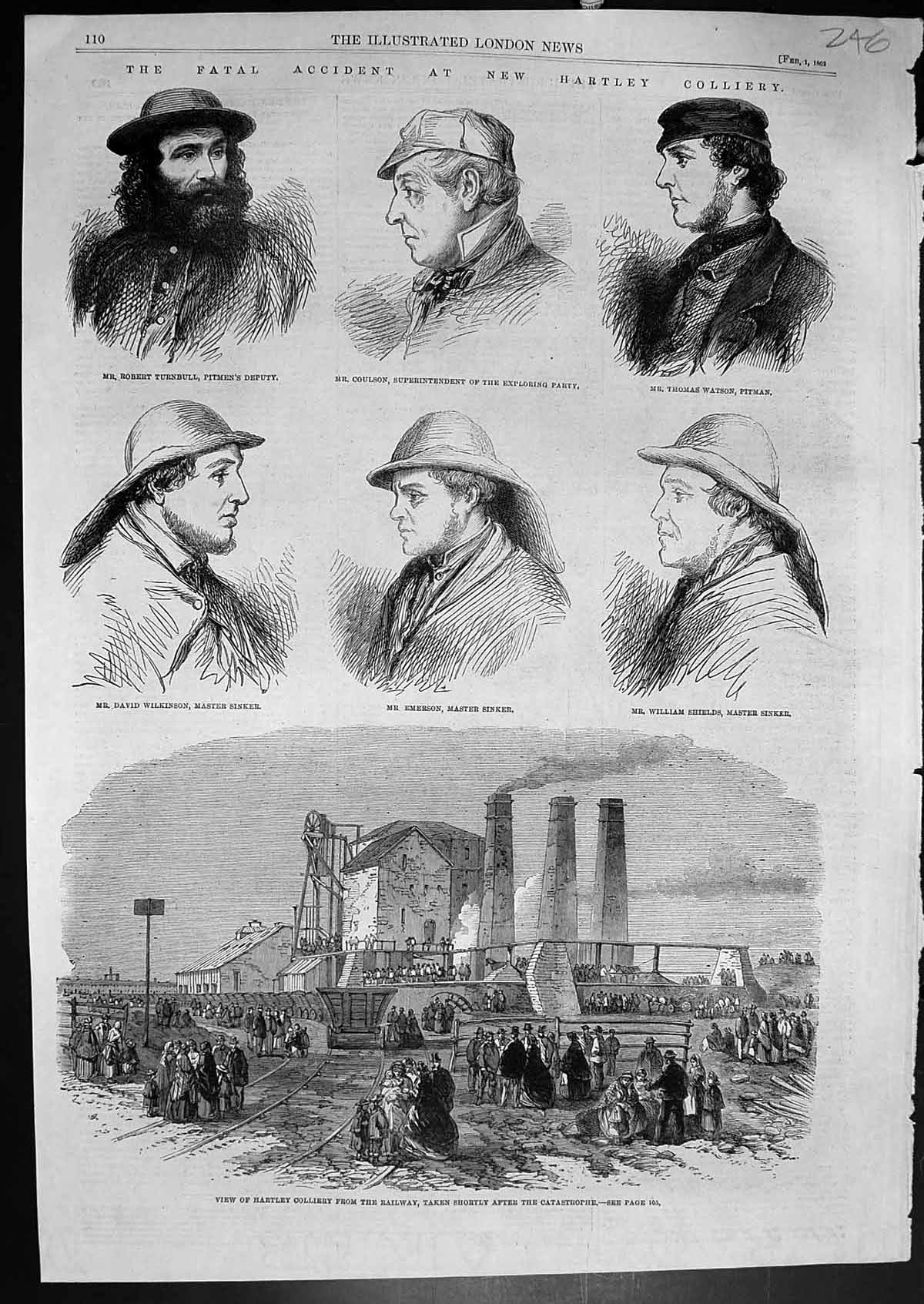 Old Fatal Accident New Hartley Colliery Robert Turnbull Mr Coulson186 Victorian
