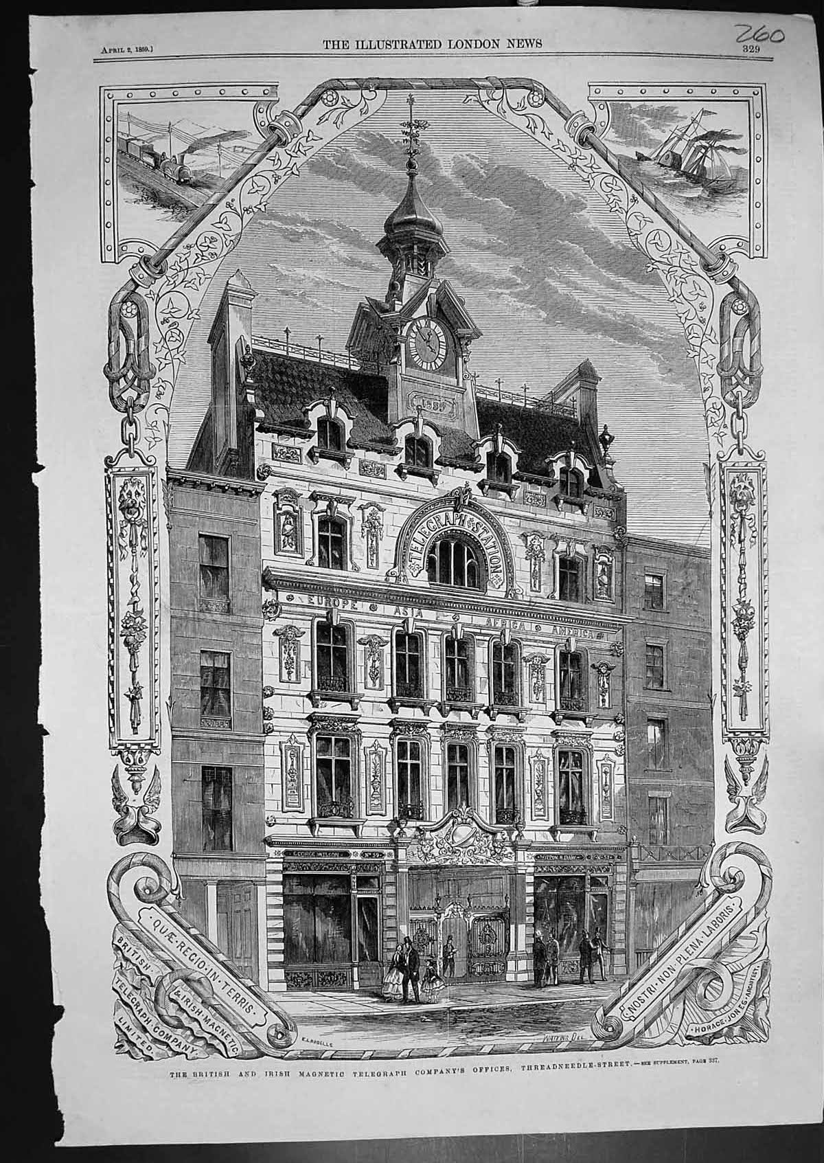 Old British Irish Magnetic Telegraph Co Offices Threadneedle Street