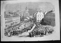 Antique Print Burns Centenary Festival Procession High Street Dumfries 1859
