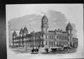 Antique Old Print Prize Design New Post Office To Be Erected Melbourne 1859
