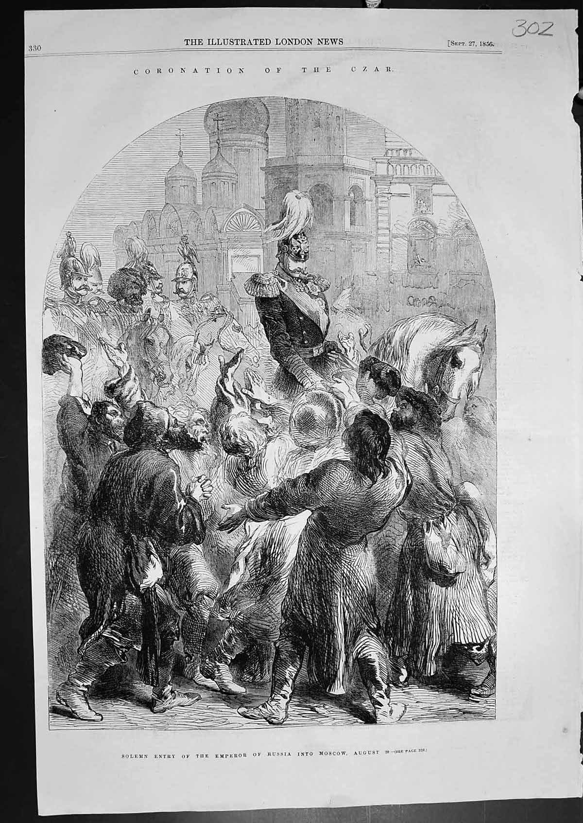 Old Coronation Czar Emperor Russia Moscow Paris Fashions October1856 Victorian
