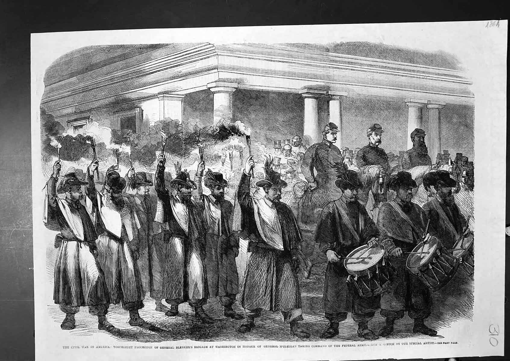 Old Civil War America Gen Blenkers Brigade Artillery Sleigh Canada 18 19th