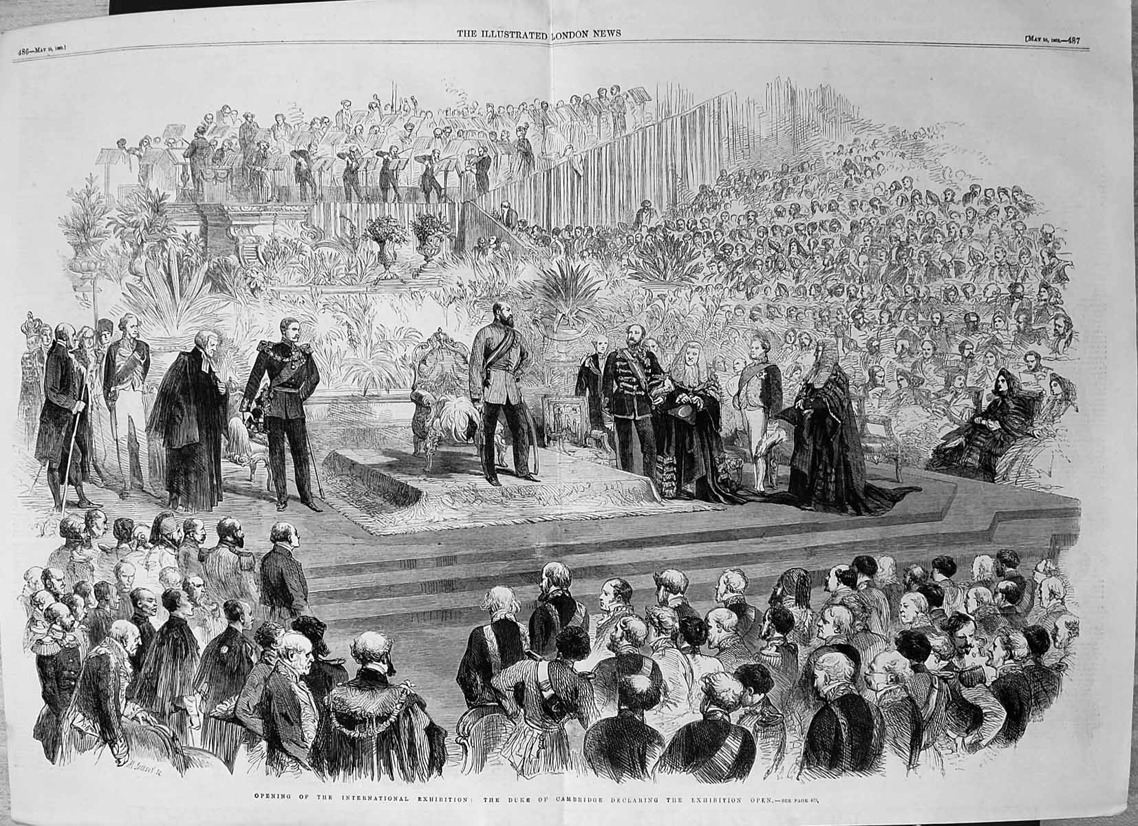 Old Opening International Exhibition Duke Cambridge Declaring Open 18 19th