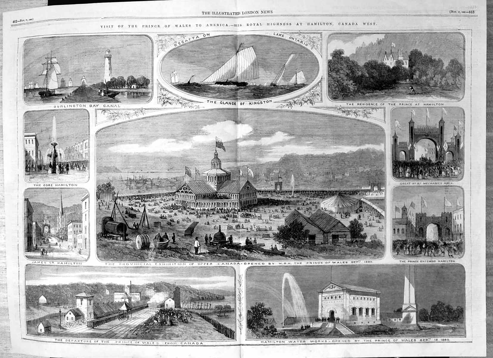 Old Prince Wales Visit America Hamilton Canada West Lake Ontario 1860 Victorian