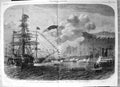 Antique Old Print Prince Wales Visit Canada Landing Quebec G H Andrews 1860