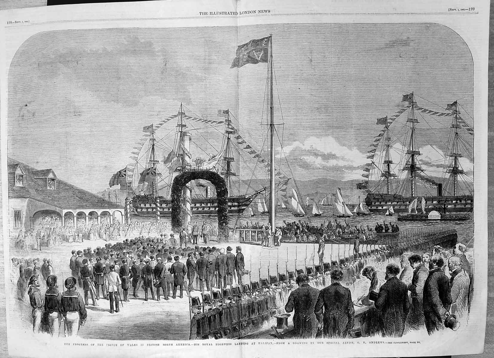 Old Progress Prince Wales British North America Landing Halifax 1860 Victorian