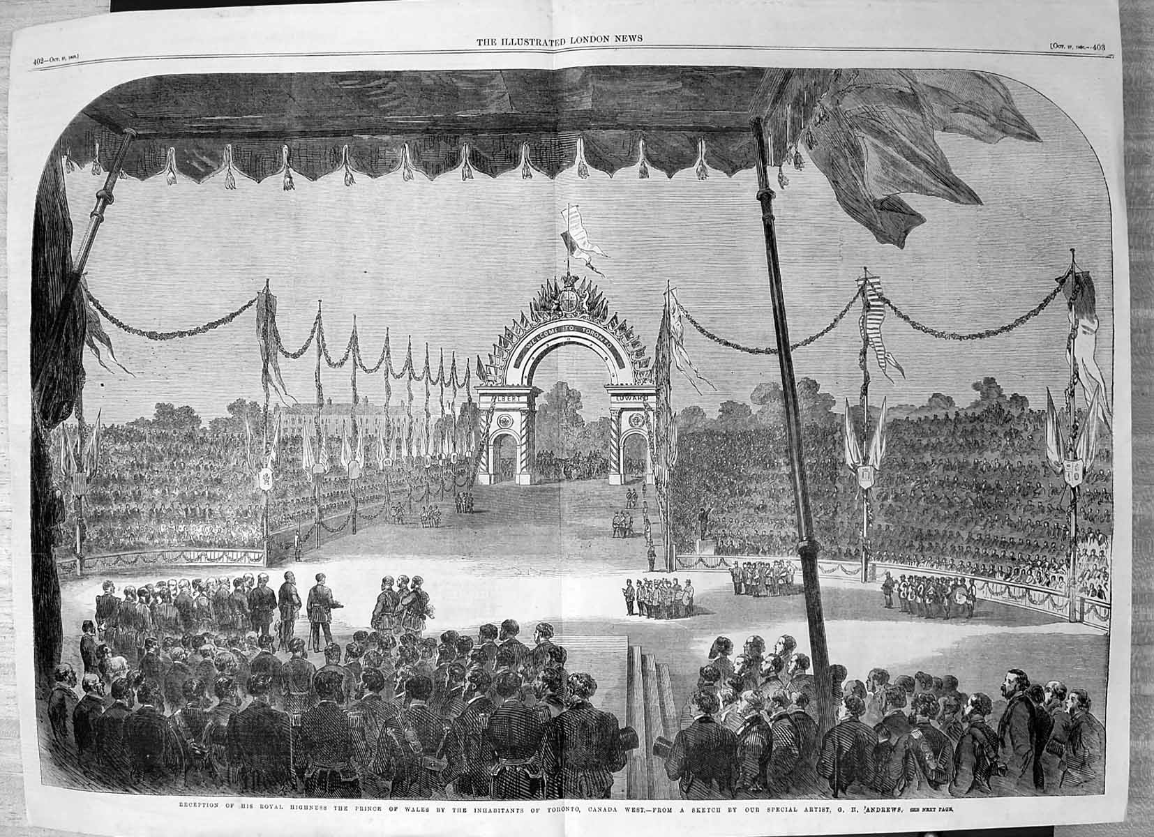 Old Reception Prince Wales Inhabitants Toronto Canada G Andrews 1860 Victorian