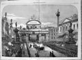 Original Old Antique Print Royal Procession Grand Arch London Bridge 1863 19th