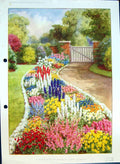 Original Old Antique Print Double-Frontage Border Hardy Annuals Colour Flowers