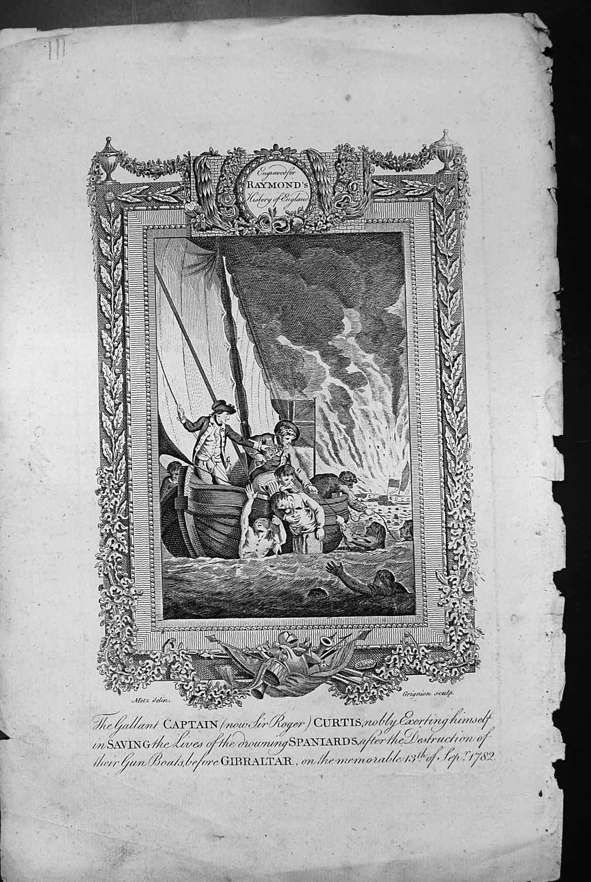 Old Capt Curtis Saving Lives Spaniards Destruction Gun Boats Gibralta