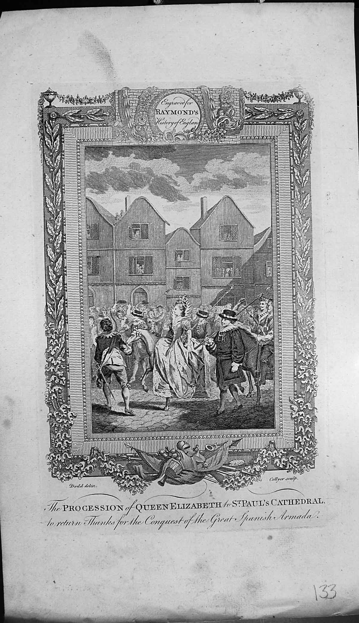 Old Procession Queen Elizabeth St Pauls Cathedral Thank Spanish Armad