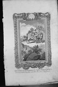 Antique Old Print King John Stabbing Nephew Prince Arthur Throwing Into Sea