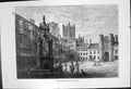 Original Old Antique Print Market Place Wells