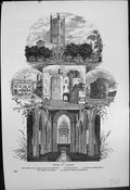 Antique Print Ludlow Church St Lawrence Market House Chapel Castle Gateway