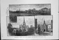Antique Old Print Chichester General View Cathedral From East Market Cross