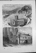 Old Views Malvern Abbey Church Exterior Interior Gateway Ivy Scar Roc