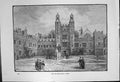 Original Old Antique Print Quadrangle Eton