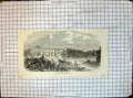 Original Old Antique Print Newly Built Street Melbourne 1853 19th