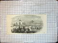 Old Antique Print Inauguration Geelong Melbourne Railway Australia 1853 19th