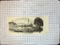 Original Old Antique Print Papier Mache Village For Australia Boat River 1853