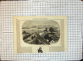 Antique Old Print Port Hong Kong Ships Bay Chinese Men Work Logs Mountains