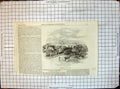 Original Old Antique Print British College Agra Surrounded Trees 1857 Victorian