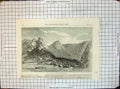 Original Old Antique Print Barren Island Bay Bengal Mountains Flag Flying 1858