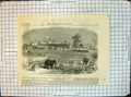 Antique Old Print Opening East Indian Railway Burdwan Station Elephants 1855
