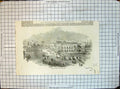 Original Old Antique Print Strret Calcutta Large Buildings Horse Carriage