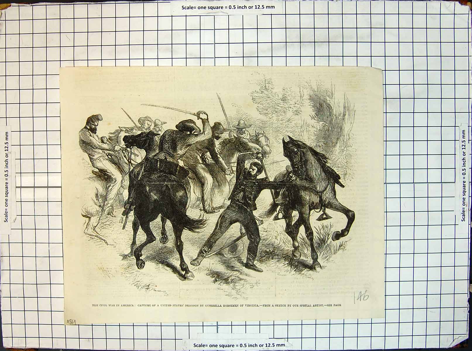 Old War America Capture U S Dragoon Guerrilla Horsemen Virginia 1861 Victorian