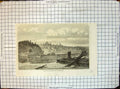 Original Old Antique Print View St Joe Missouri From Kansas Side Boats Bay 1861