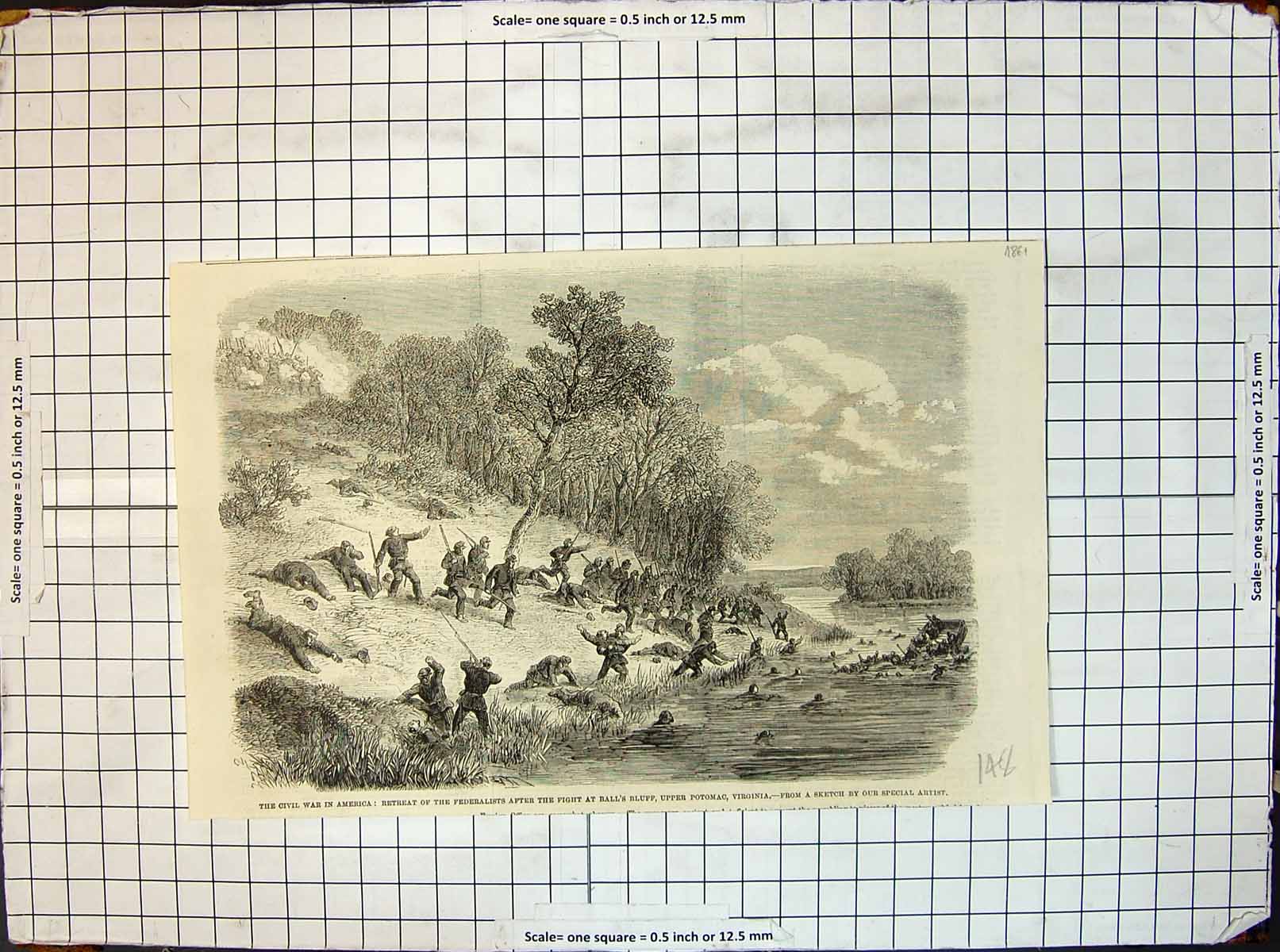 Old War America Retreat Federalists Fight Balls Bluff Potomac Virgini