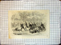 Old Print Fight Balls Bluff Potomac Massachusetts Regiment Bayonet Charge