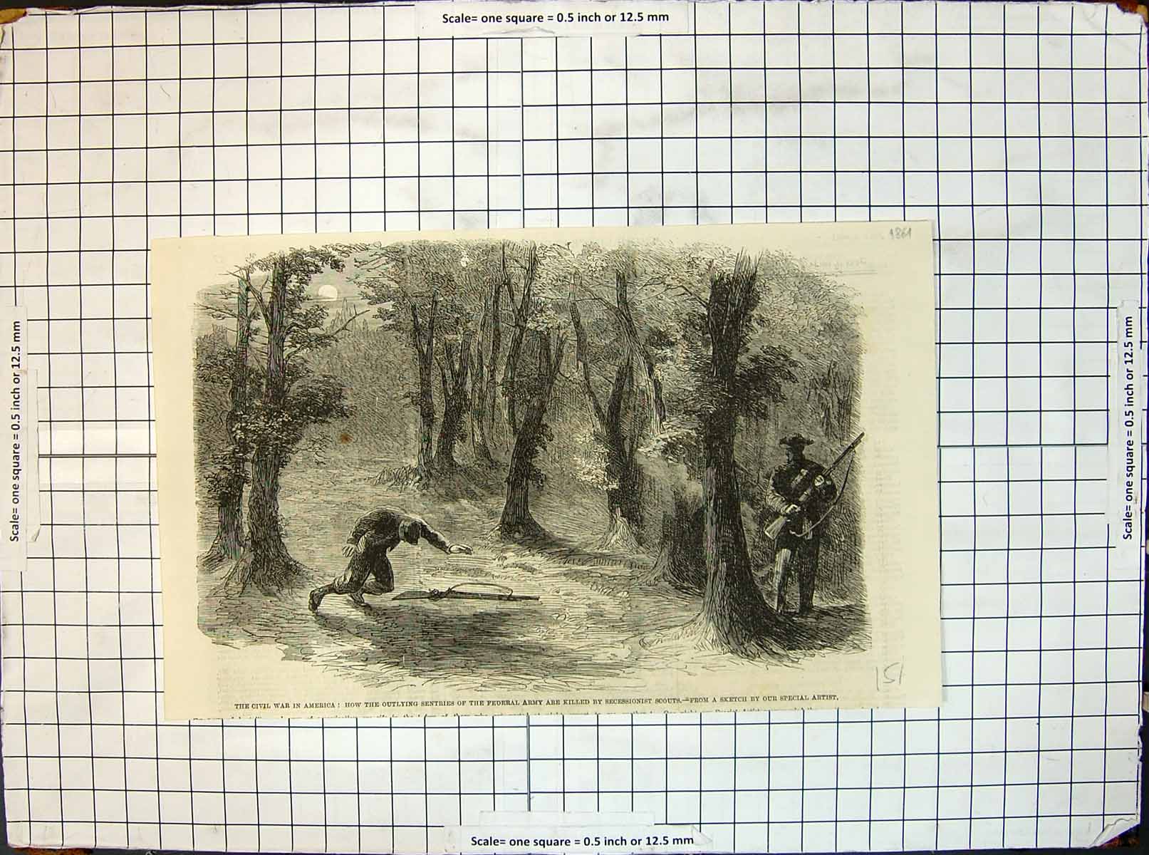 Old War America Outlying Sentries Federal Army Killed Secessionists