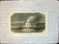 Old Burning American River Steamer Isaac Newton New York Albany 1865 Victorian