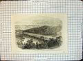 Antique Old Print War America Bridge Potomac Georgetown Virginian Shore 1861