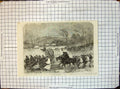 Old Print War America Failed Attempt Army Potomac Cross Rappahannock 1863 19th