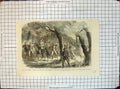 Antique Print War America Corps Civil War Army Marching Burning Woods 1865 19th