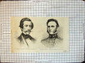 Old Print Capt Semmes Sloop War Alabama Maj Gen Stonewall Civil War Army
