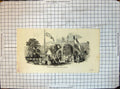 Original Old Antique Print Exhibition Horticultural Society Montreal